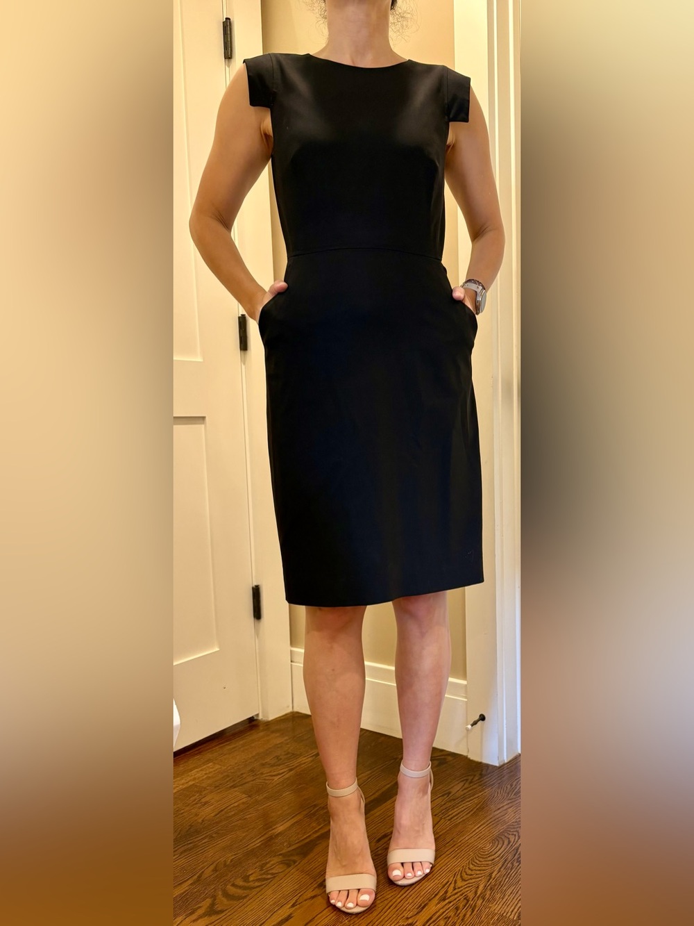 J. Crew Black Cap-Sleeve Sheath Dress